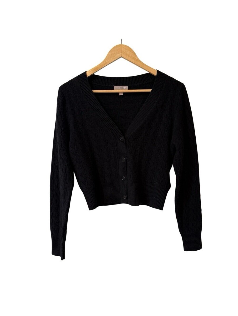 J. Crew Cashmere Cable Knit V-neck Cardigan Sweater Size Medium